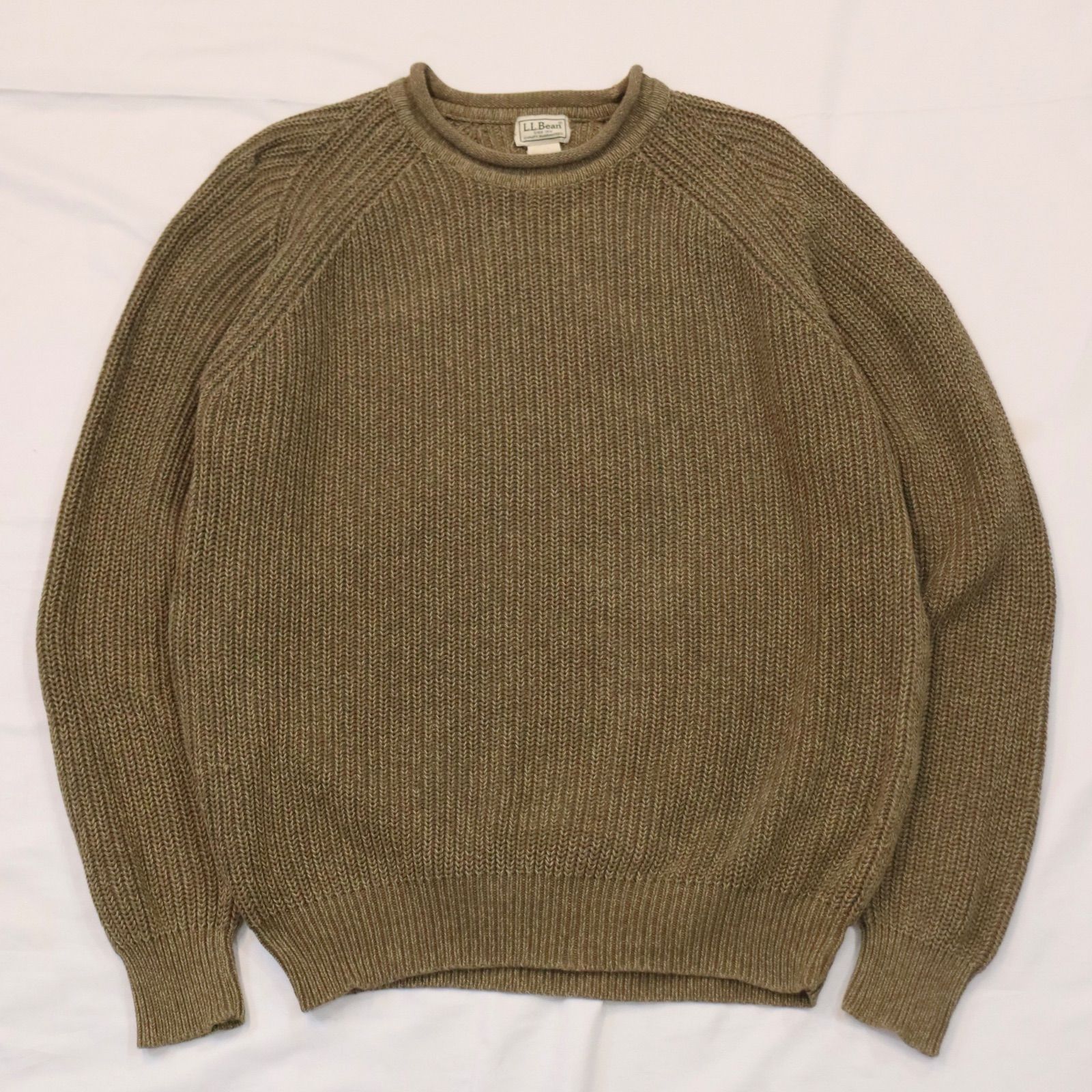 L.L.Bean メランジコットンニット M 渋いカラー エルエルビーン 肉厚