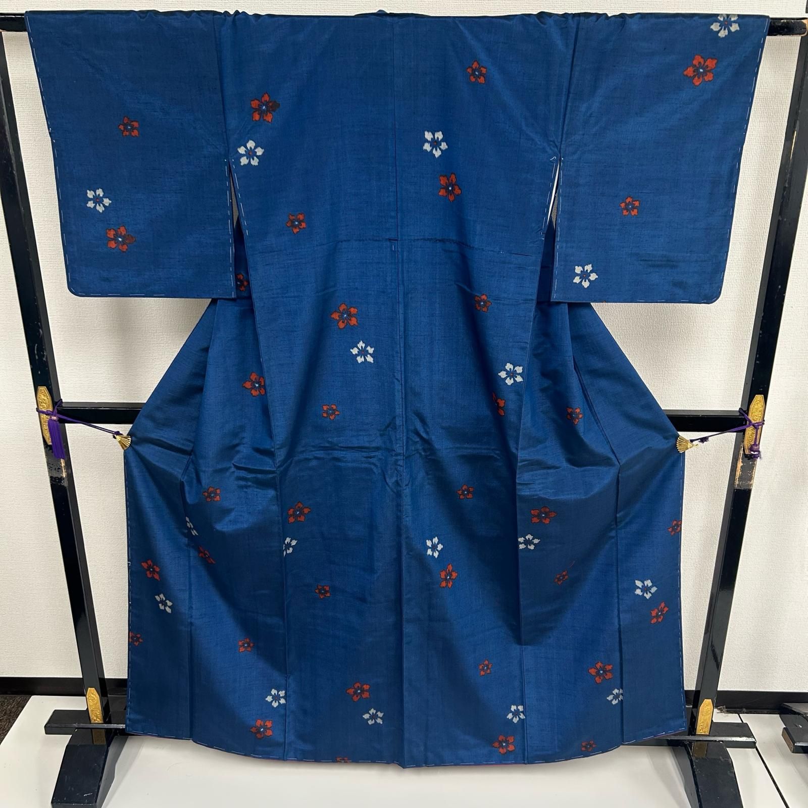 紬 正絹 藍染め 染めのデザイン 袷 着物 MK-3776 - メルカリ