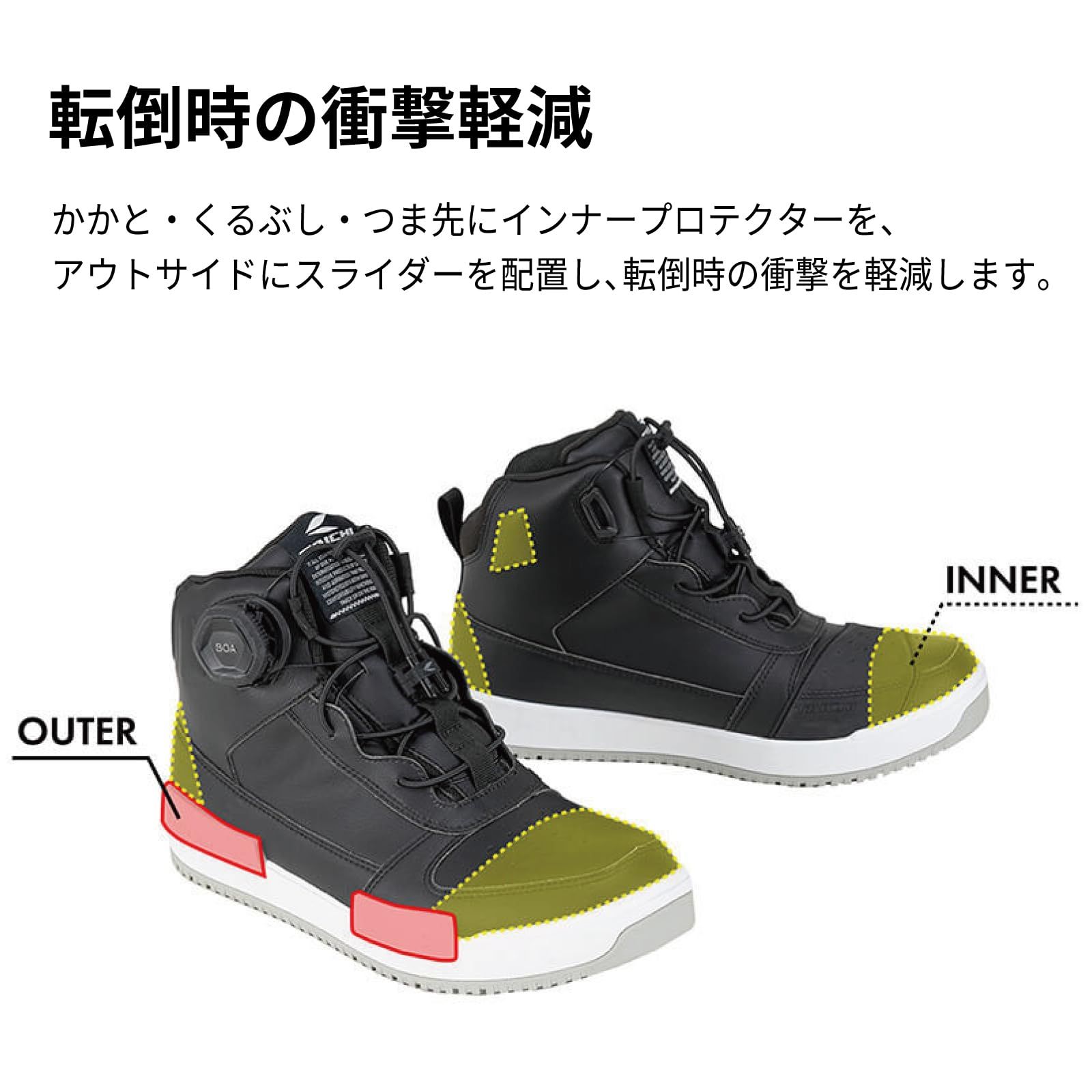 新品 [RSタイチ] バイク ライディングシューズ 靴 防水 プロテクター