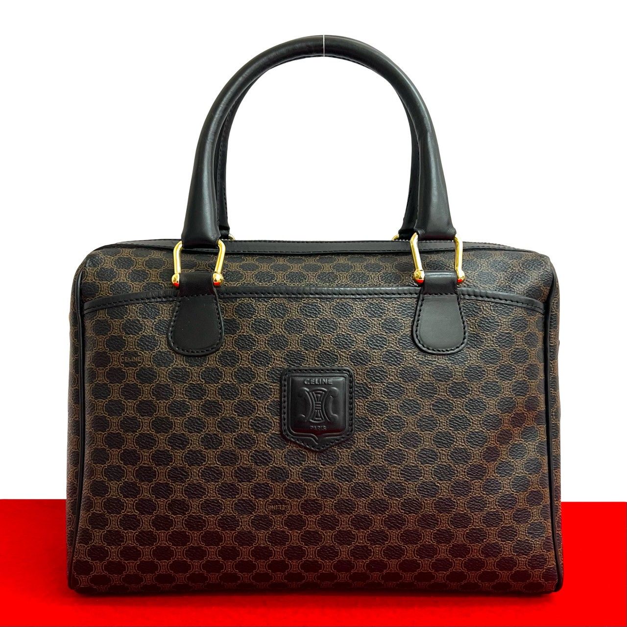 極 美品 CELINE セリーヌ ヴィンテージ マカダム 柄 トリオンフ ロゴ