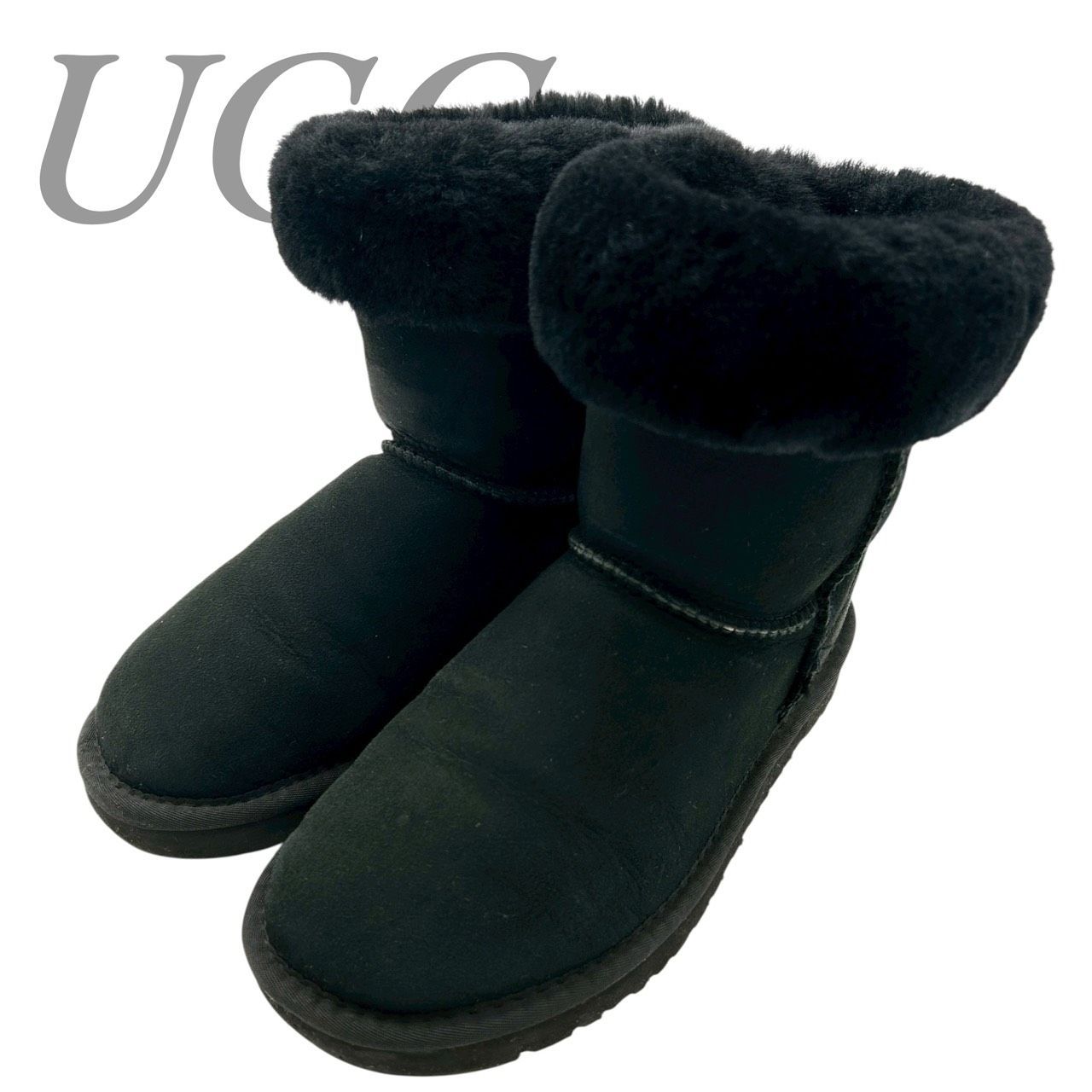 B4557】 UGG アグ 5825 クラシックショート ムートンブーツ ブラック