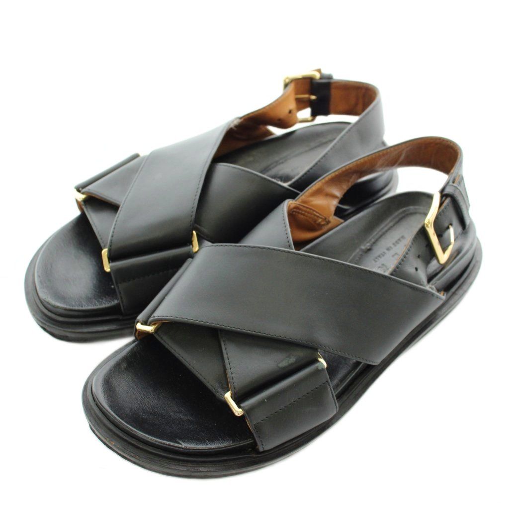 マルニ MARNI フスベット Fussbett クリスクロスサンダル レザー