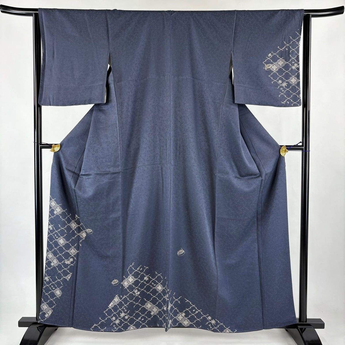 付下げ 身丈160.5cm 裄丈64cm M 袷 ほていや 松皮菱 針山 金糸 銀彩