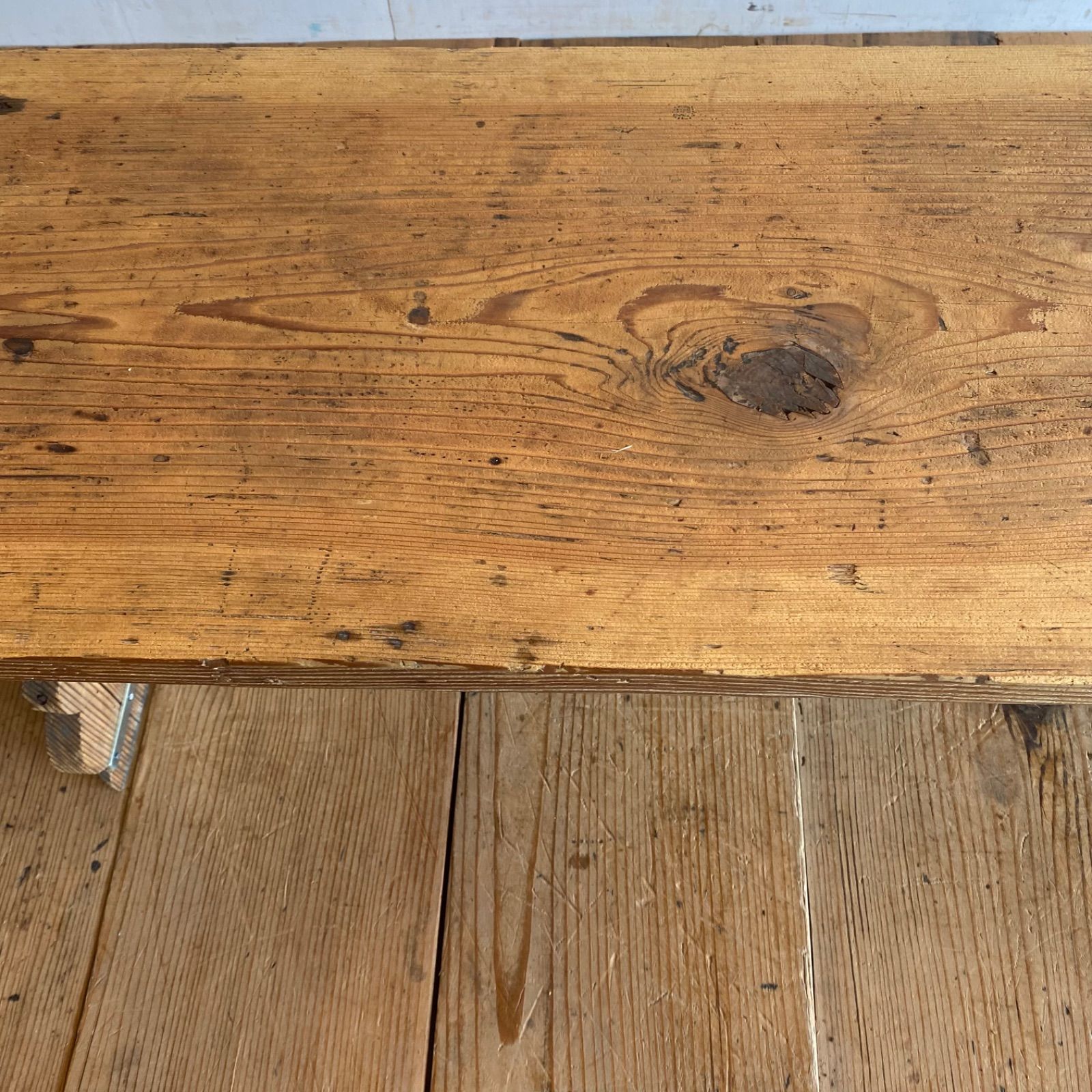 アンティーク 展示台 テーブル 机 一枚板 無垢材 Y643 - メルカリ