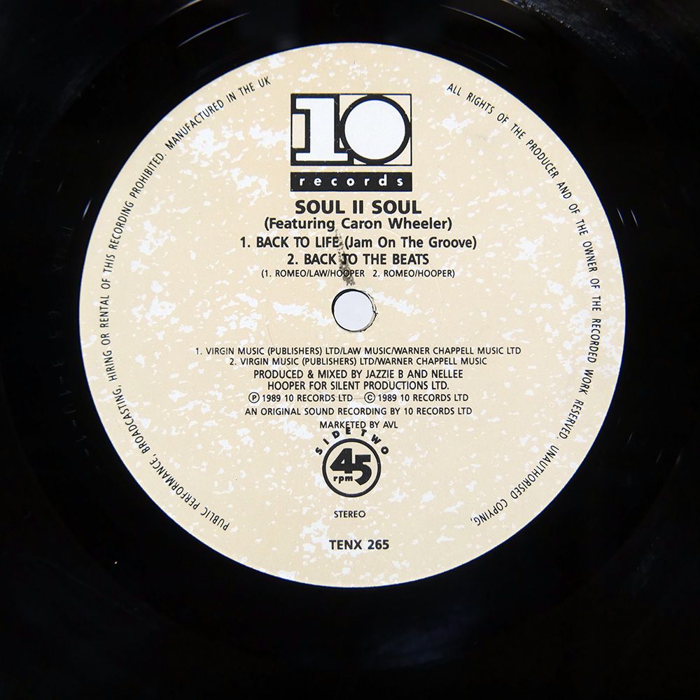 UK盤 SOUL 2 SOUL/BACK TO LIFE (CLUB MIX)/10 TENX265 12 - メルカリ
