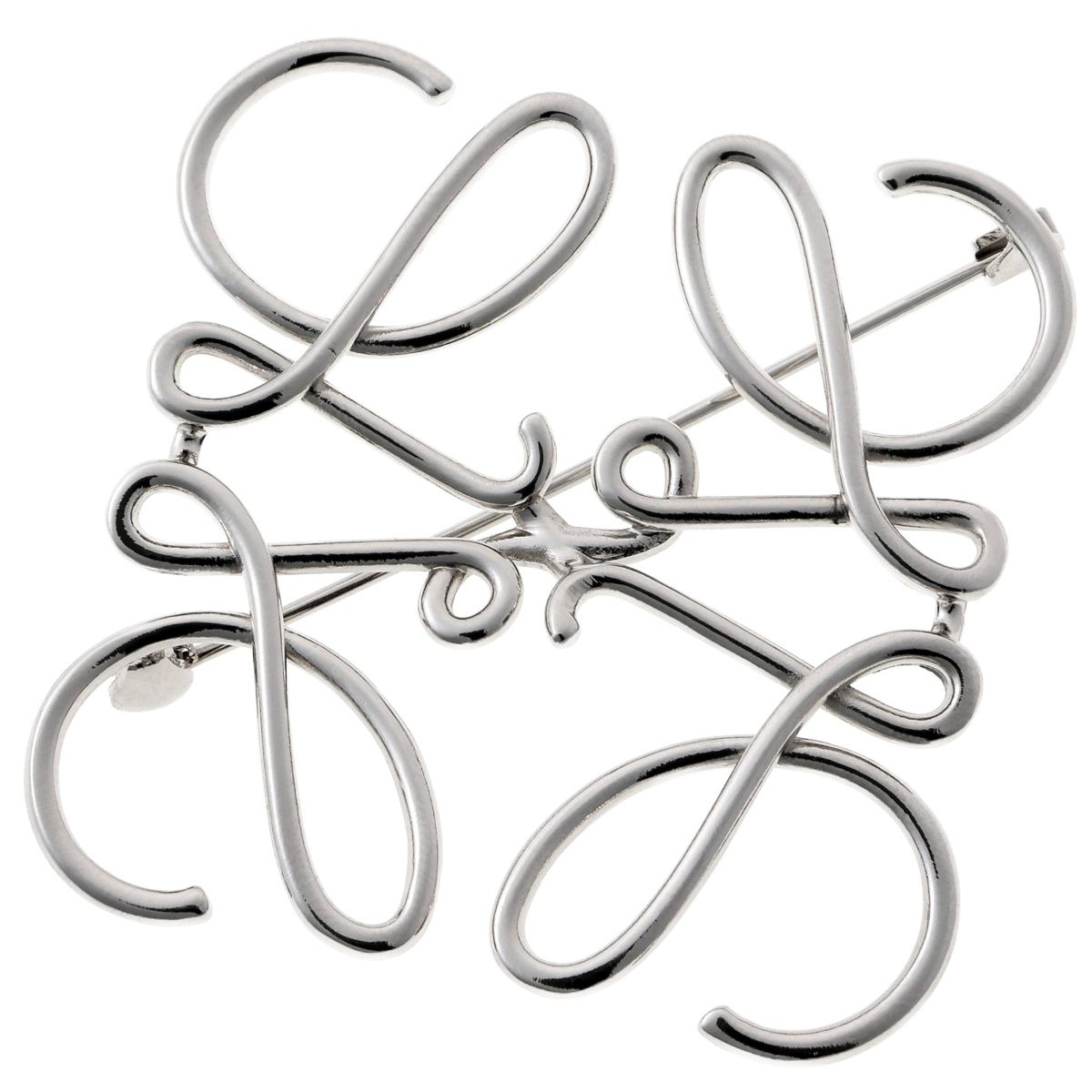 ロエベ/LOEWE アナグラム ブローチ 111.25.020 メタル パラジウム