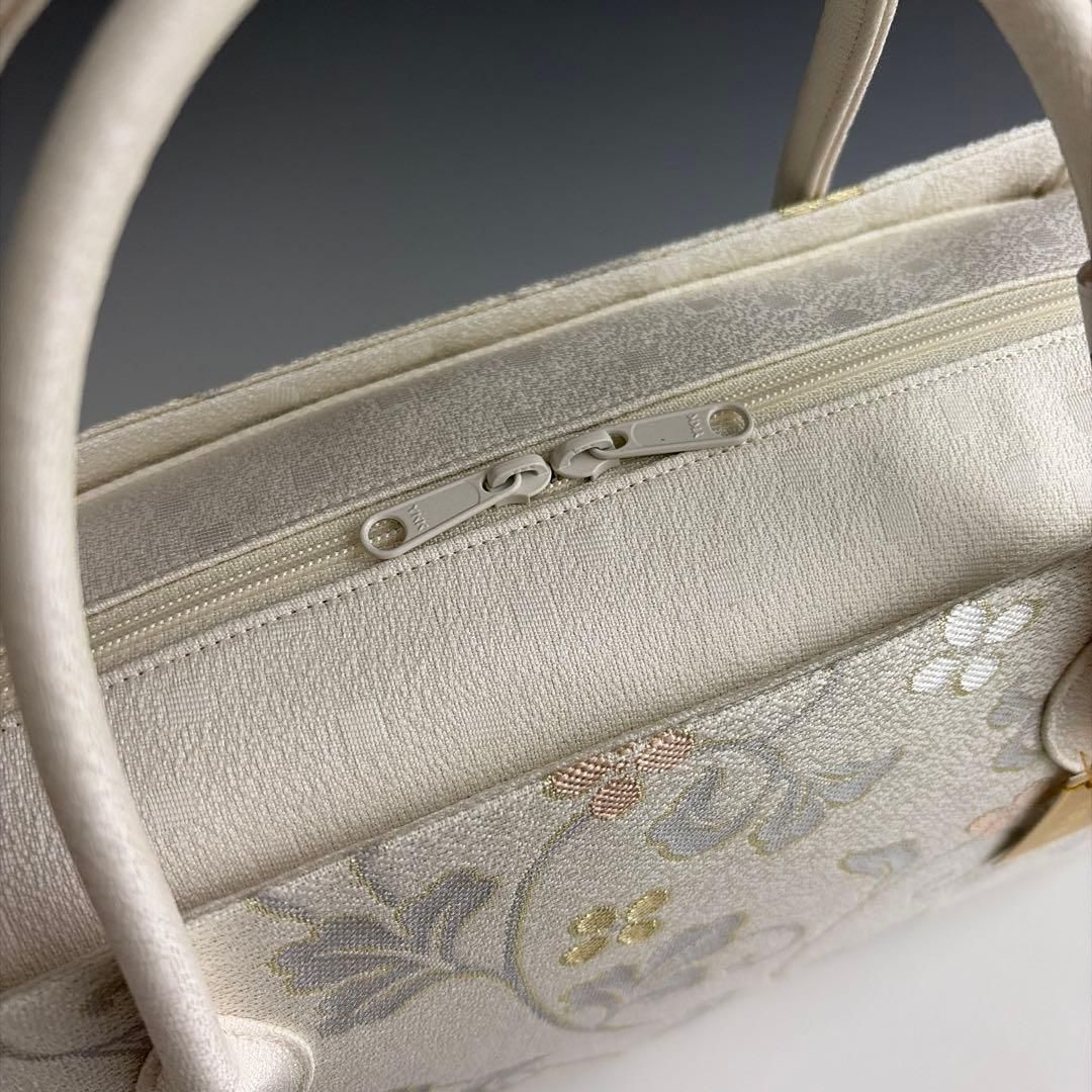 新品未使用品 京都 西陣織 弥栄織物 正絹帯地使用 利休バッグ26201