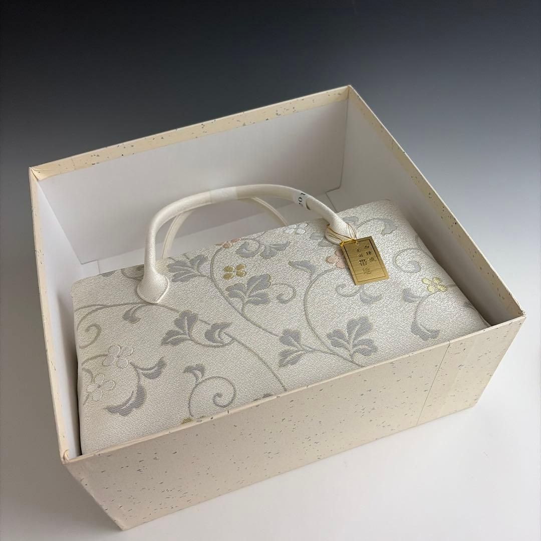 新品未使用品 京都 西陣織 弥栄織物 正絹帯地使用 利休バッグ26201