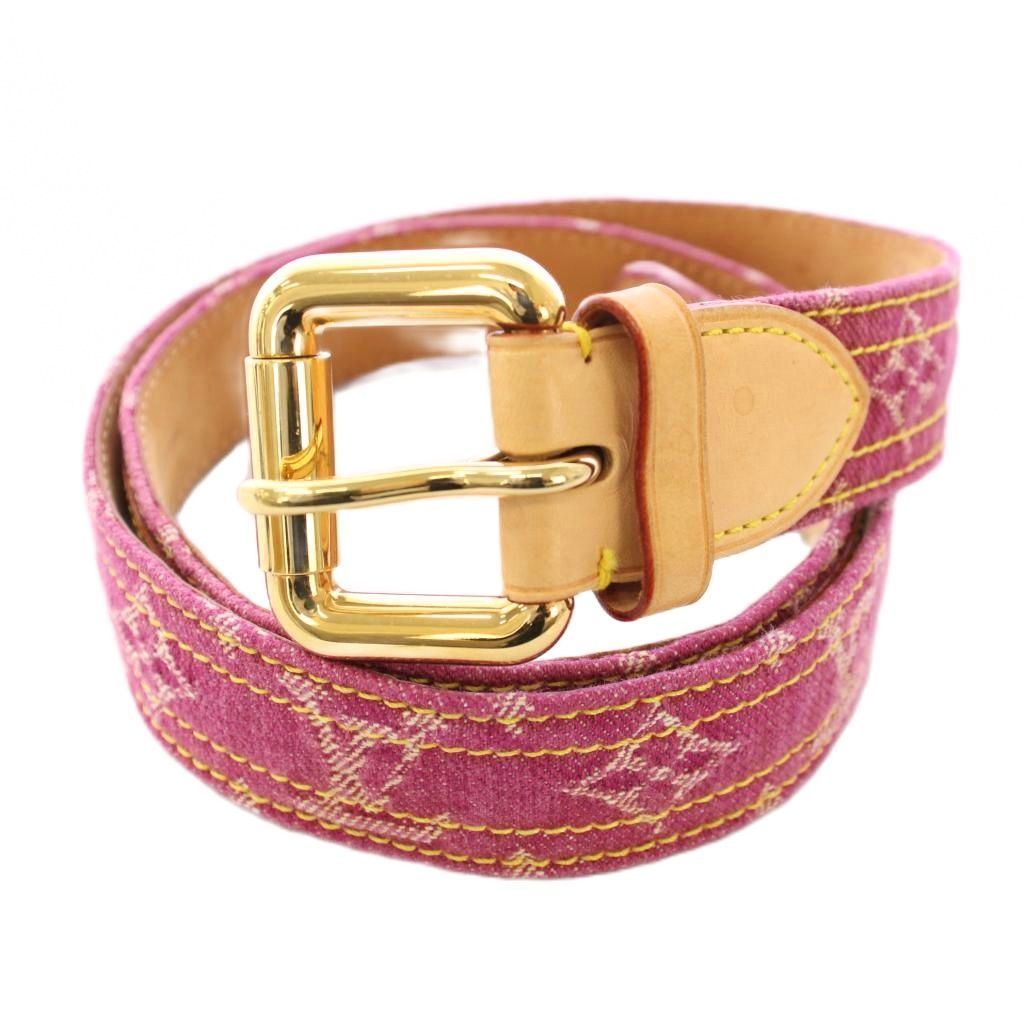ルイヴィトン LOUIS VUITTON モノグラム デニム サンチュール ベルト
