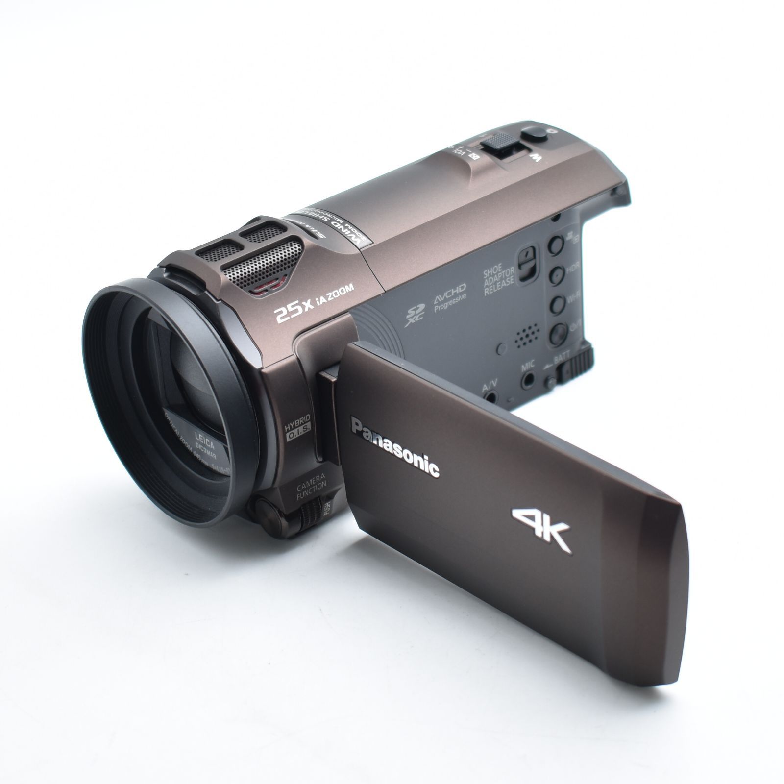 B#11462 パナソニック 4K ビデオカメラ 64GB 光学20倍ズーム カカオ