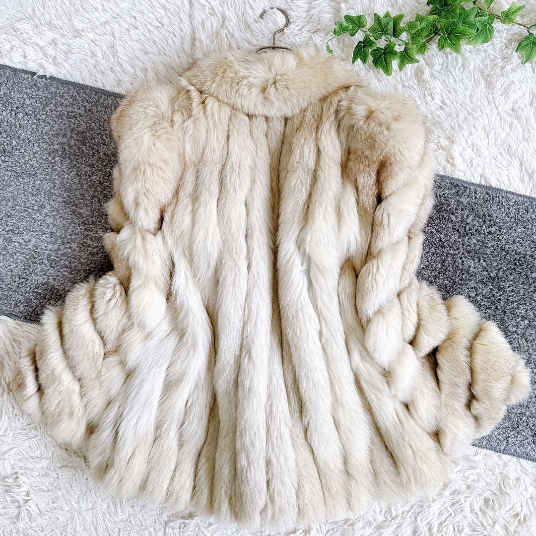 超高級 リアルファー シルバーフォックス ロングコート ファーコート