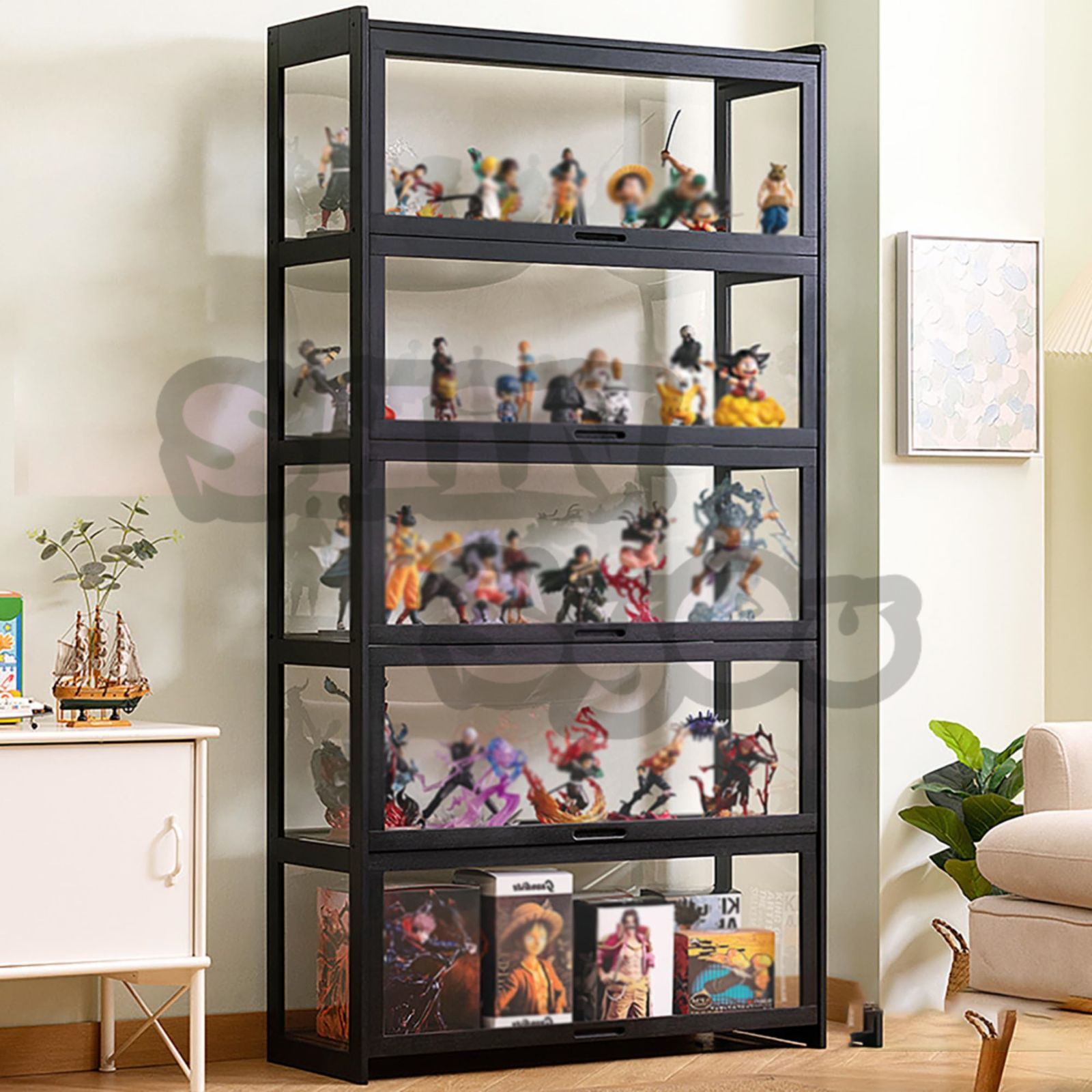 透明のショーケース 模造武器入れるショーケース ポータブルショー