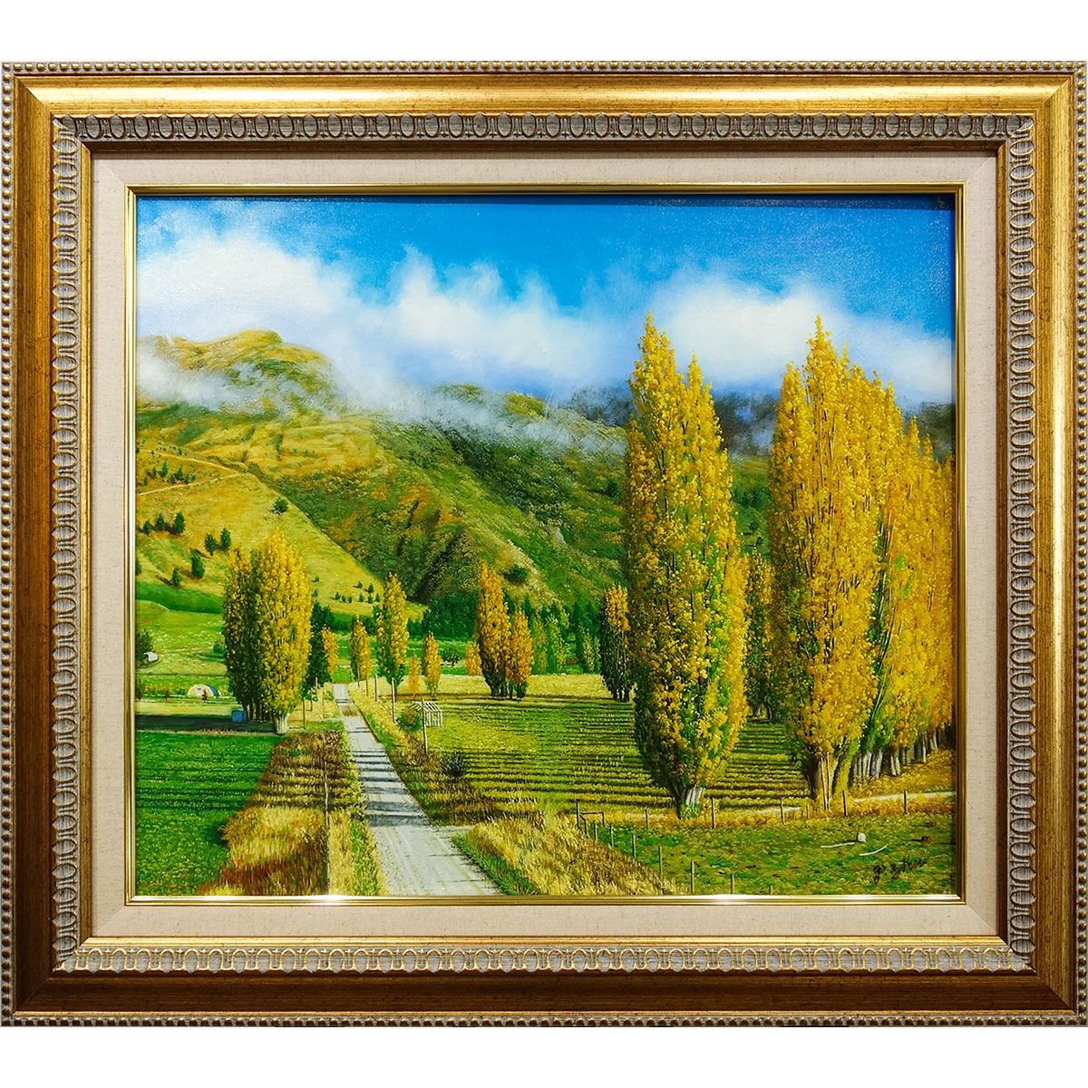 輪を描くトビの風景 油彩画・油絵 【公式通販】