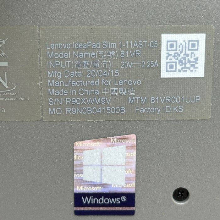 LENOBO レノボ IdeaPad Slim 1－11AST-05 ノート パソコン 81VR
