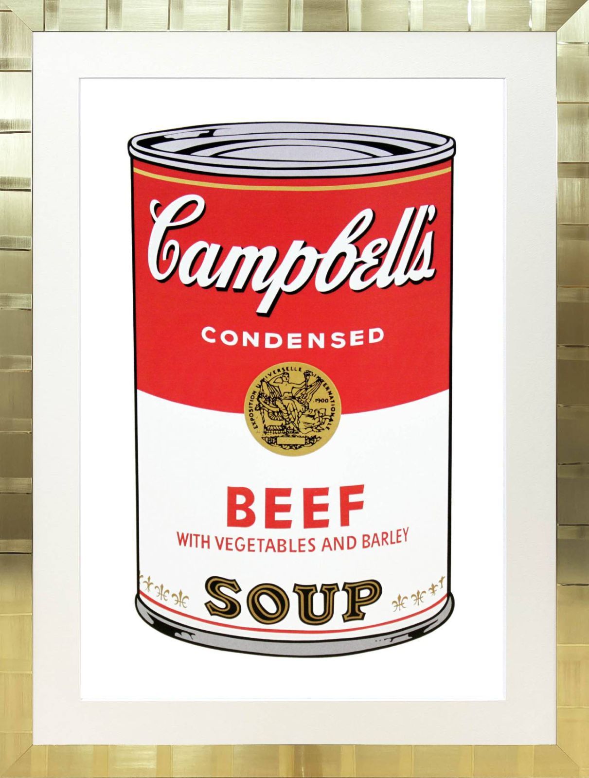 アンディ ウォーホル「キャンベル スープ(ビーフ)1968」展示用フック付