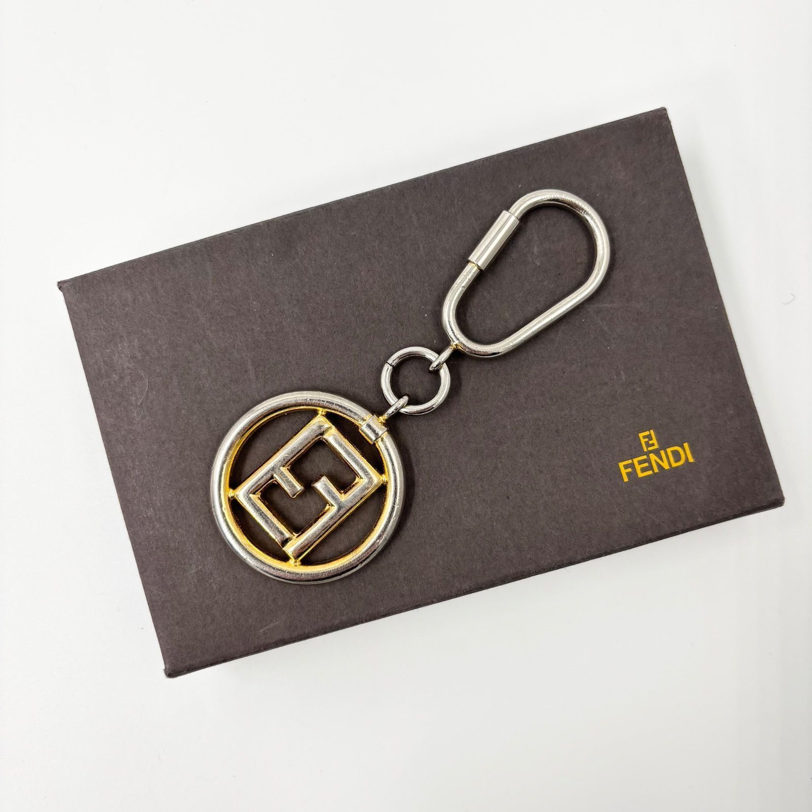 FENDI フェンディ キーホルダー キーリング FF ロゴ ズッカ ゴールド