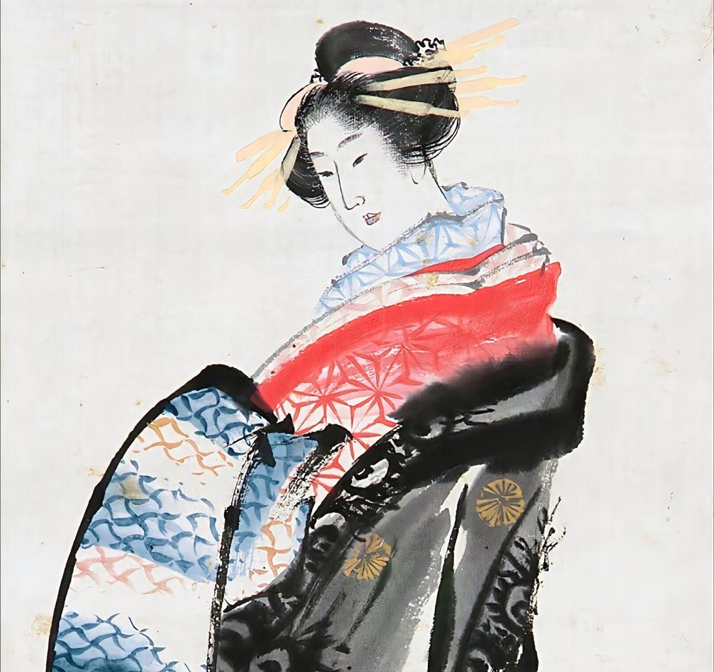 葛飾北斎 花魁 印刷 複製 ポスター 大サイズ 浮世絵 美人画 日本画