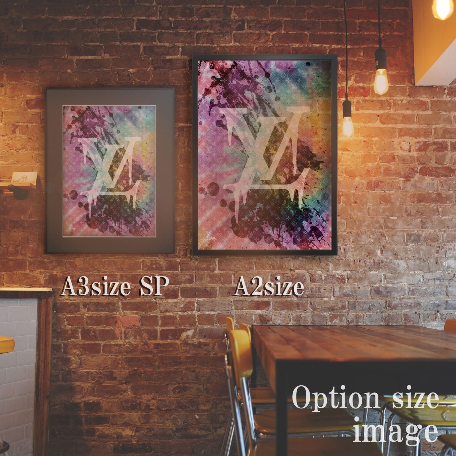 LOUIS VUITTON type☆A4額装済オマージュアートインテリアポスター#905