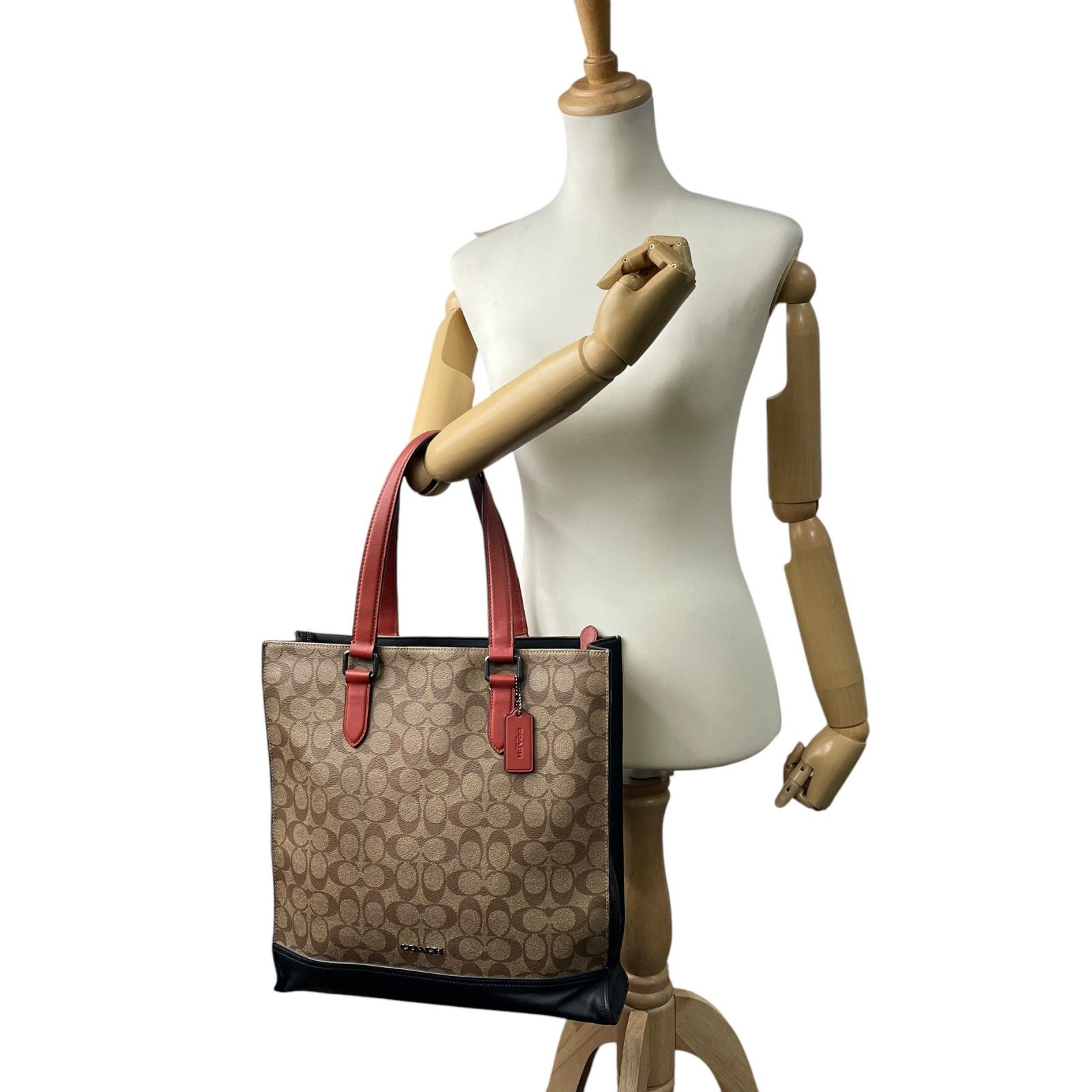 極美品 COACH コーチ 近年モデル 2WAY トートバッグ A4収納可 斜め掛け