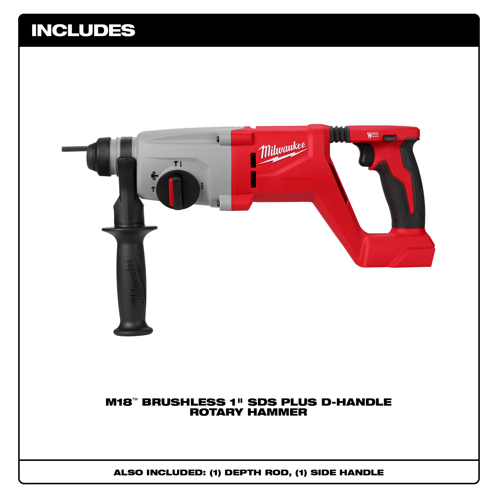 Milwaukee M18 Brushless 1in. SDS Plus D-Handle Rotary Hammer