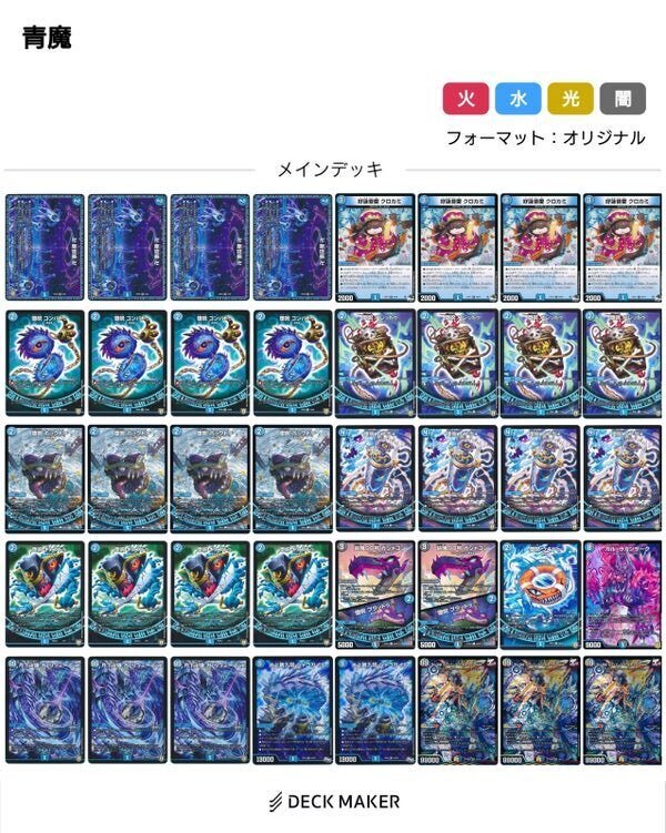 青魔道具 微高レート デッキ40枚 シャコガイル型 スリーブ付き 青魔