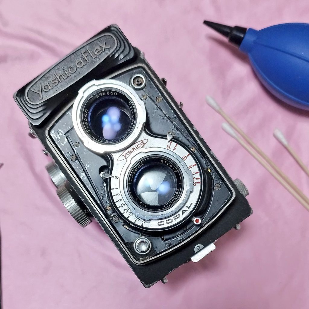 ジャンク 二眼レフカメラYashicaFlexの分解メモ｜Z-ma