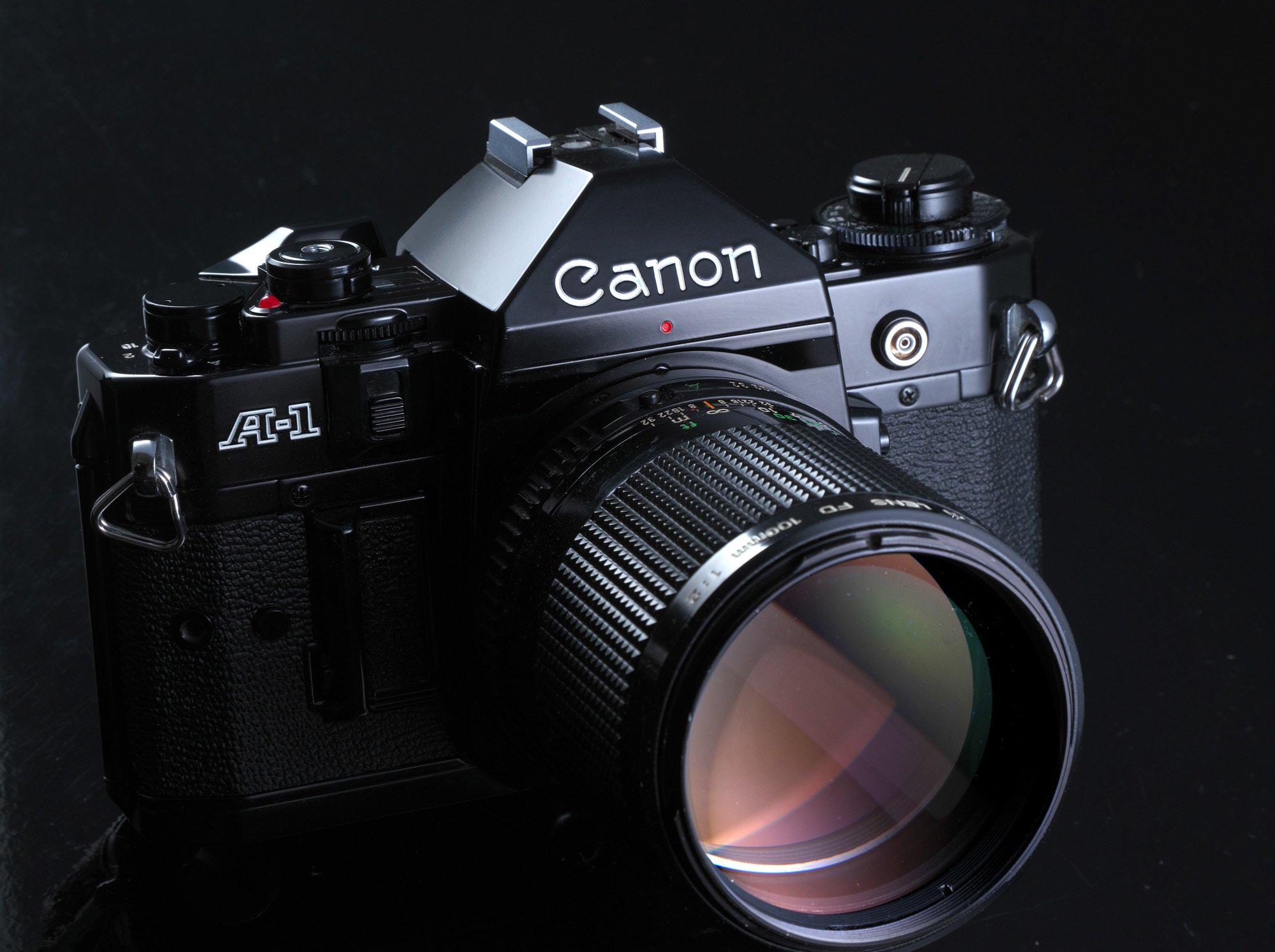 CanonA-1 フィルムカメラ モータードライブ シグマ16mmレンズ付き