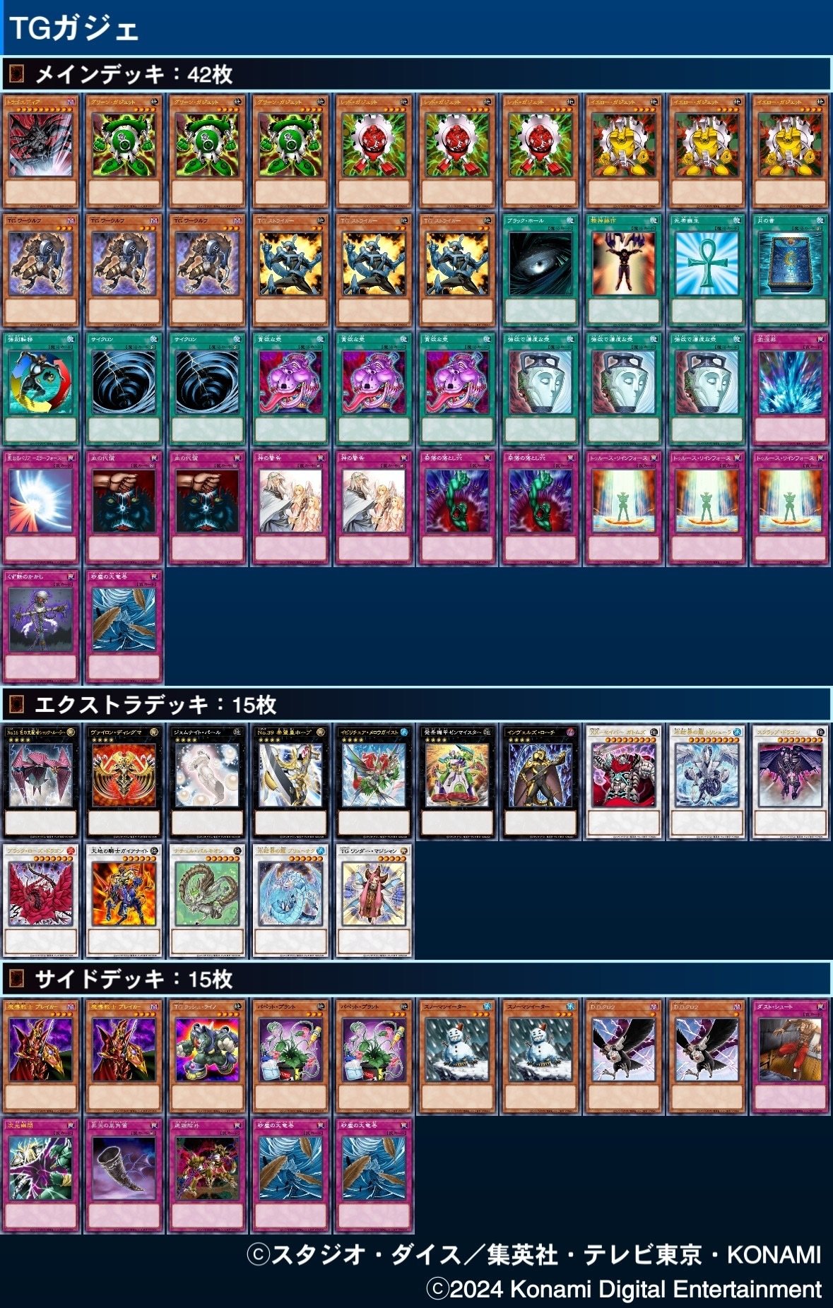 TGガジェット デッキ エクストラ・サイド・調整パーツ付き TG