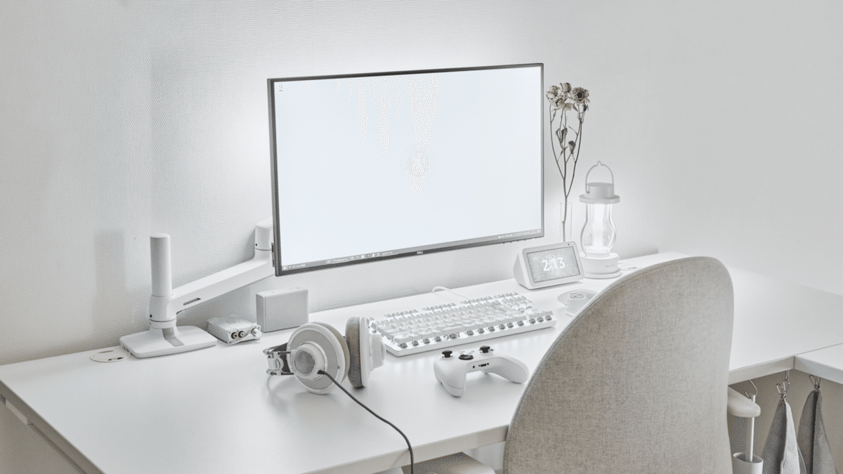 ホワイトデスク ワークステーション