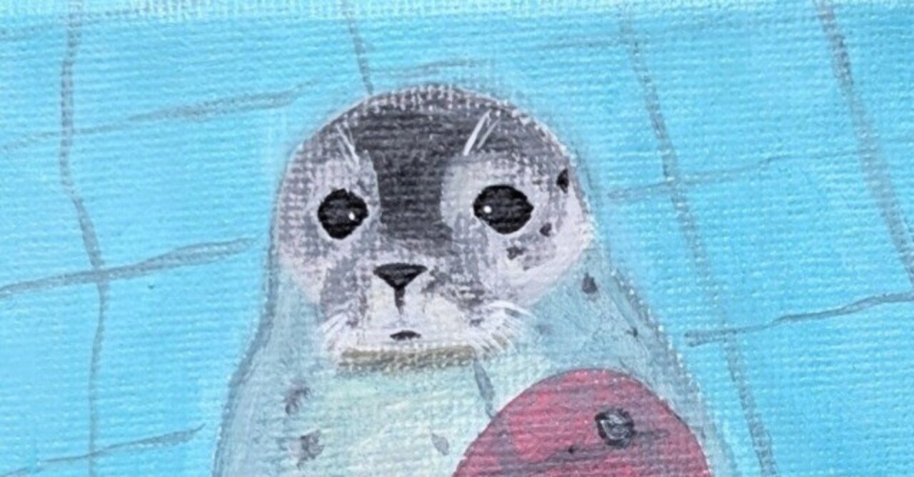 アザラシ（アクリル画）｜Monaアート