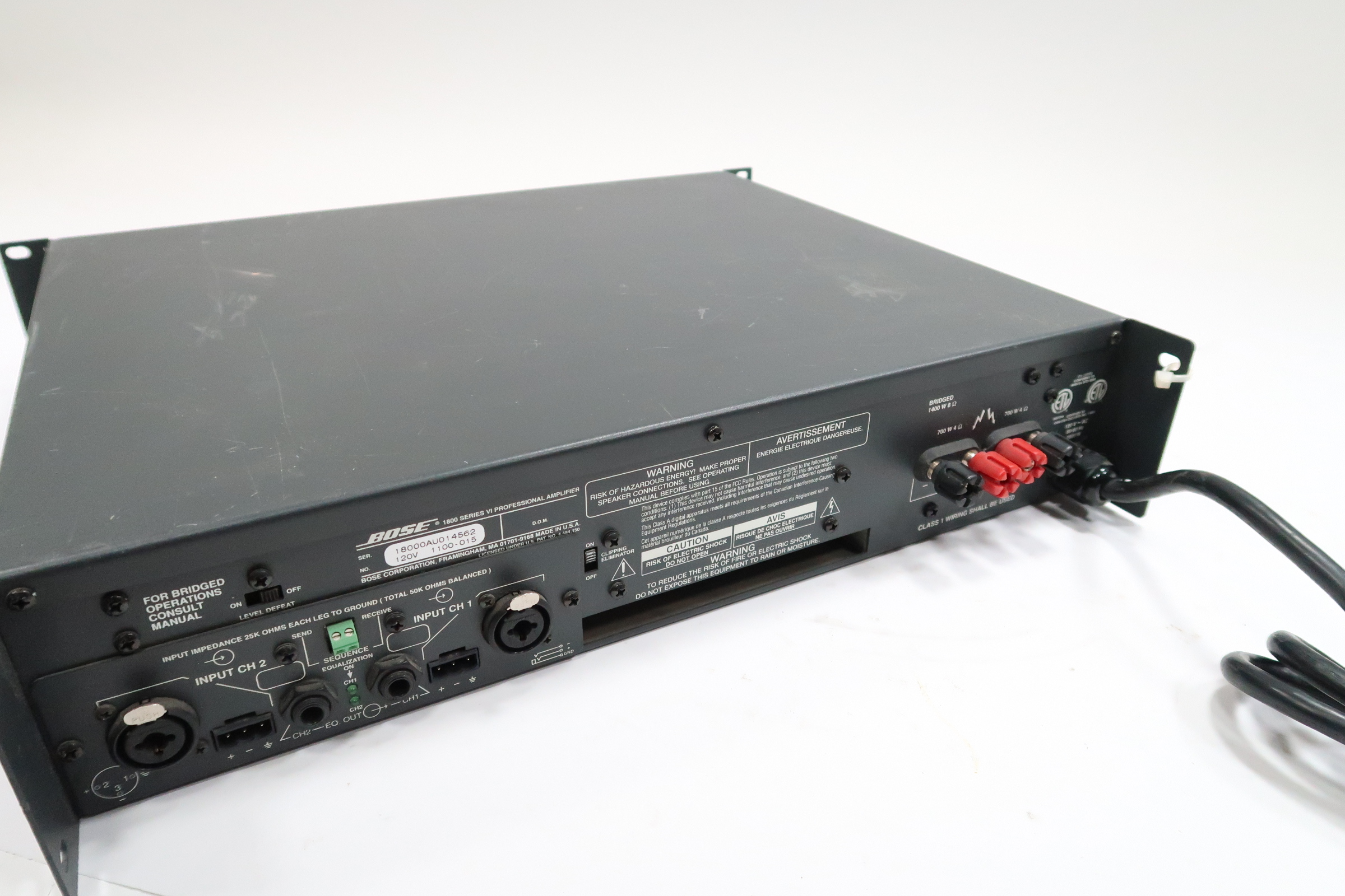 Bose Model 1800-VI Professional Stereo Power Amplifier - Black 9786
