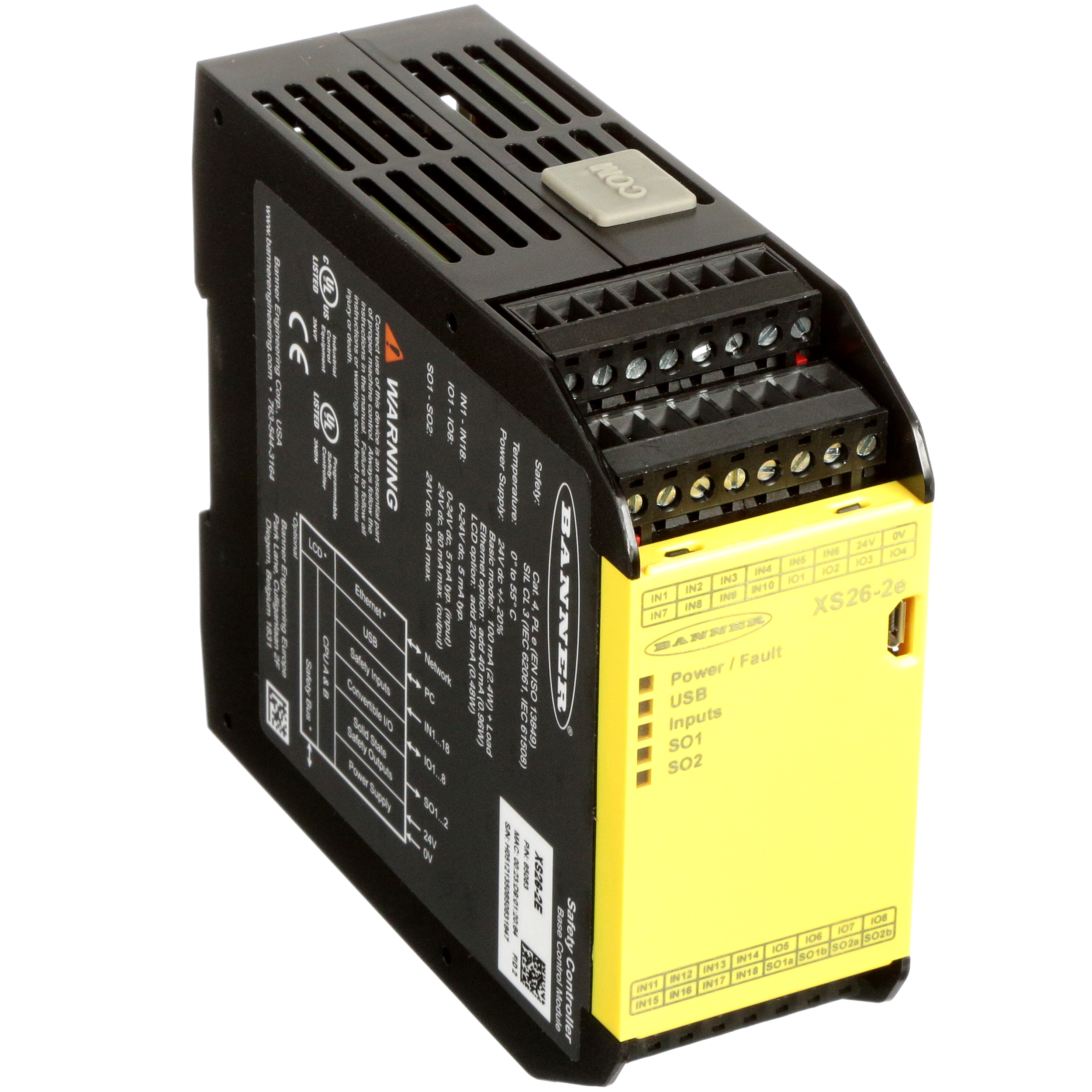 Banner Engineering XS26-2E Safety Controller, Expandable, 26