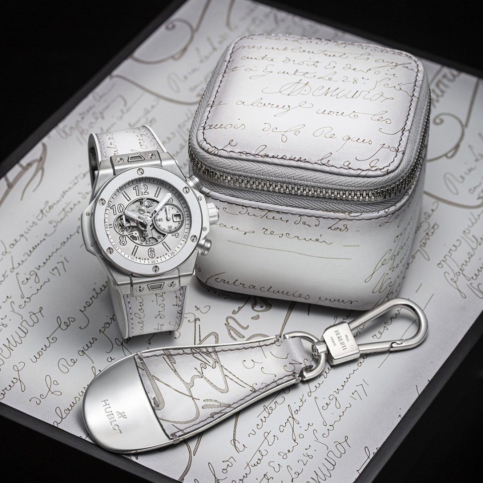 ウブロ「ビッグ・バン ウニコ ベルルッティ ホワイト グレー」日本限定