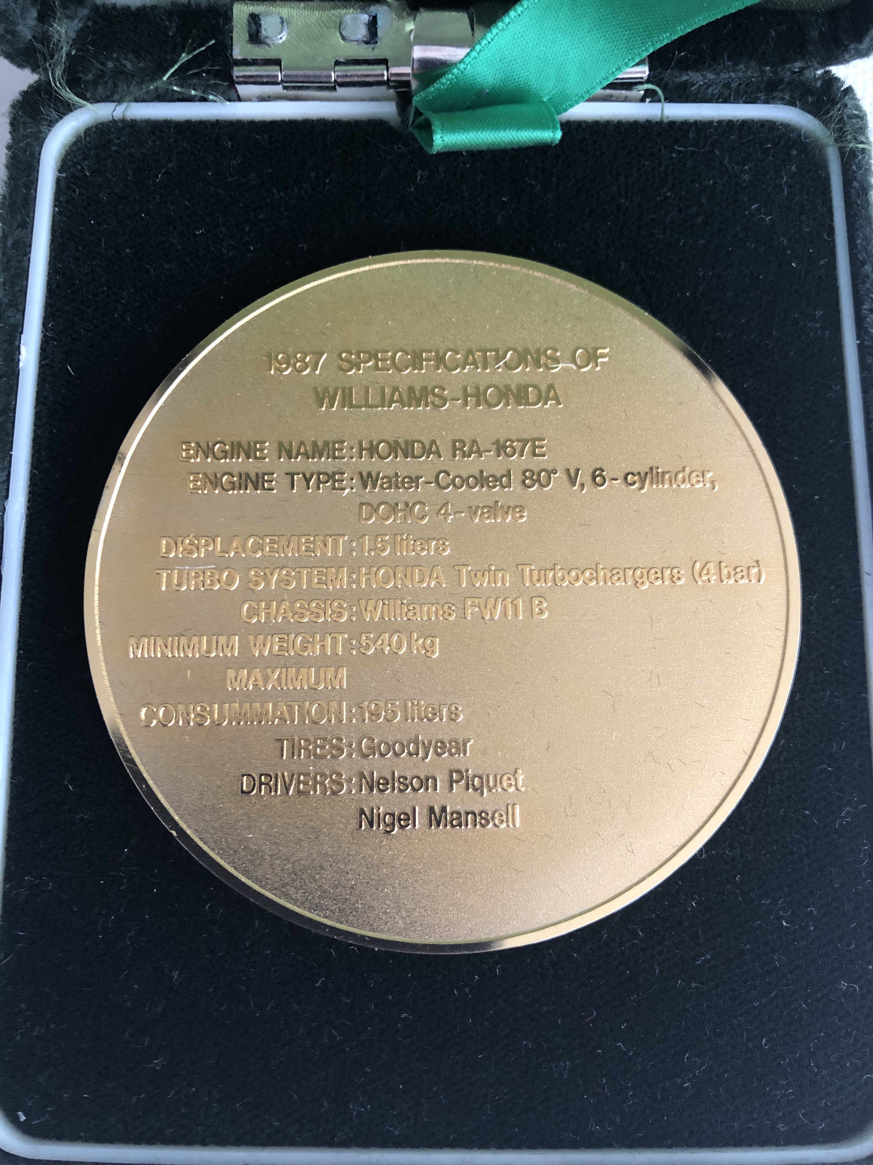 Nelson Piquet / Williams Honda - Constructors and Driver