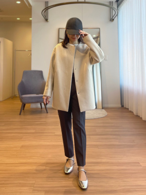 PLST(プラステ)公式 | 2024年モデル ウールモッサノーカラーハーフコート