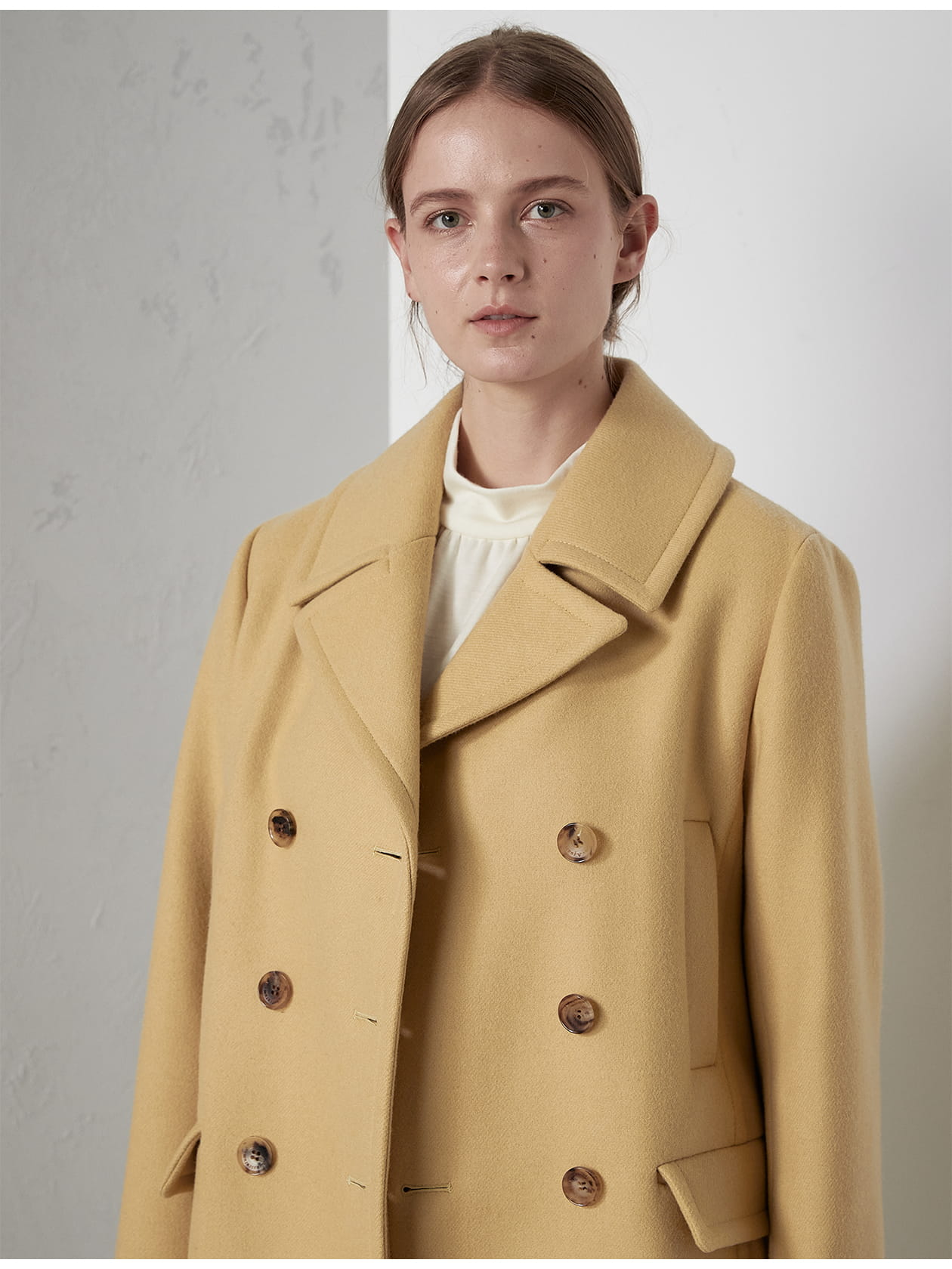 ウールカシミヤメルトンPコート