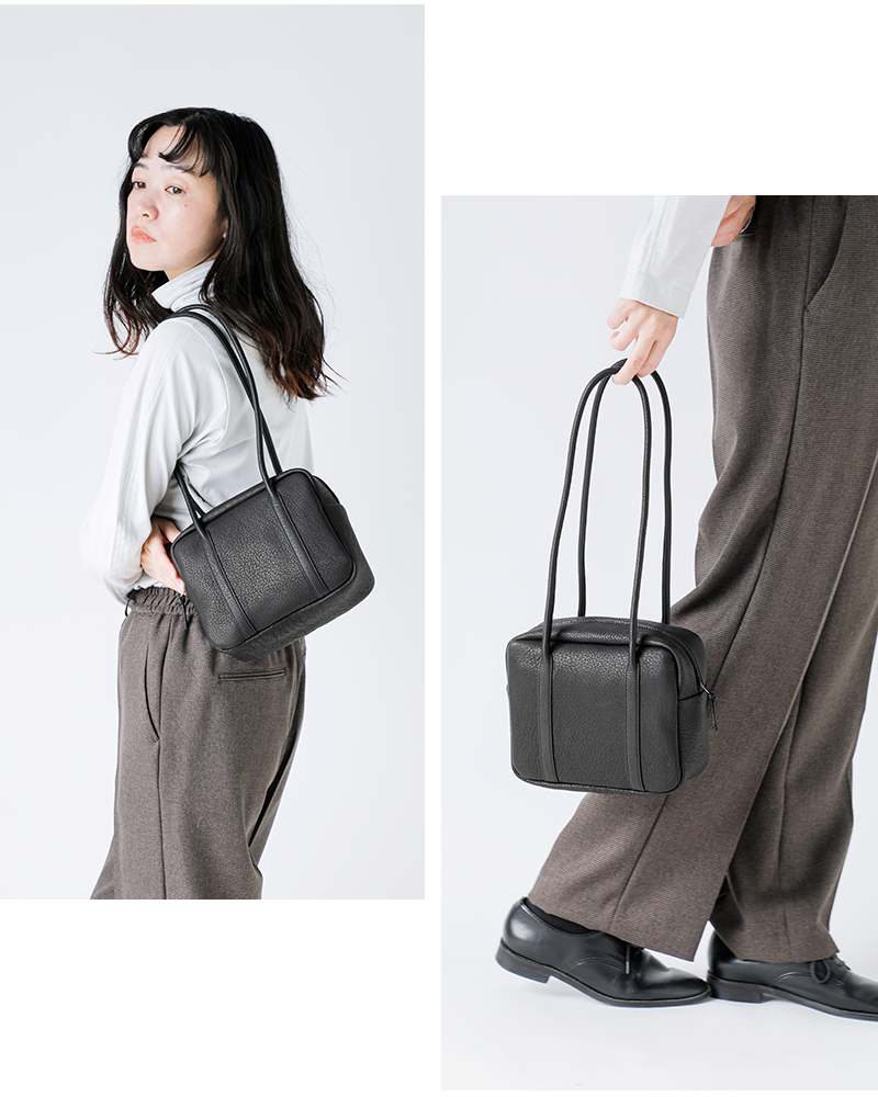 Aeta アエタ ディアレザー スクエア ボストン ロング ハンドル バッグ