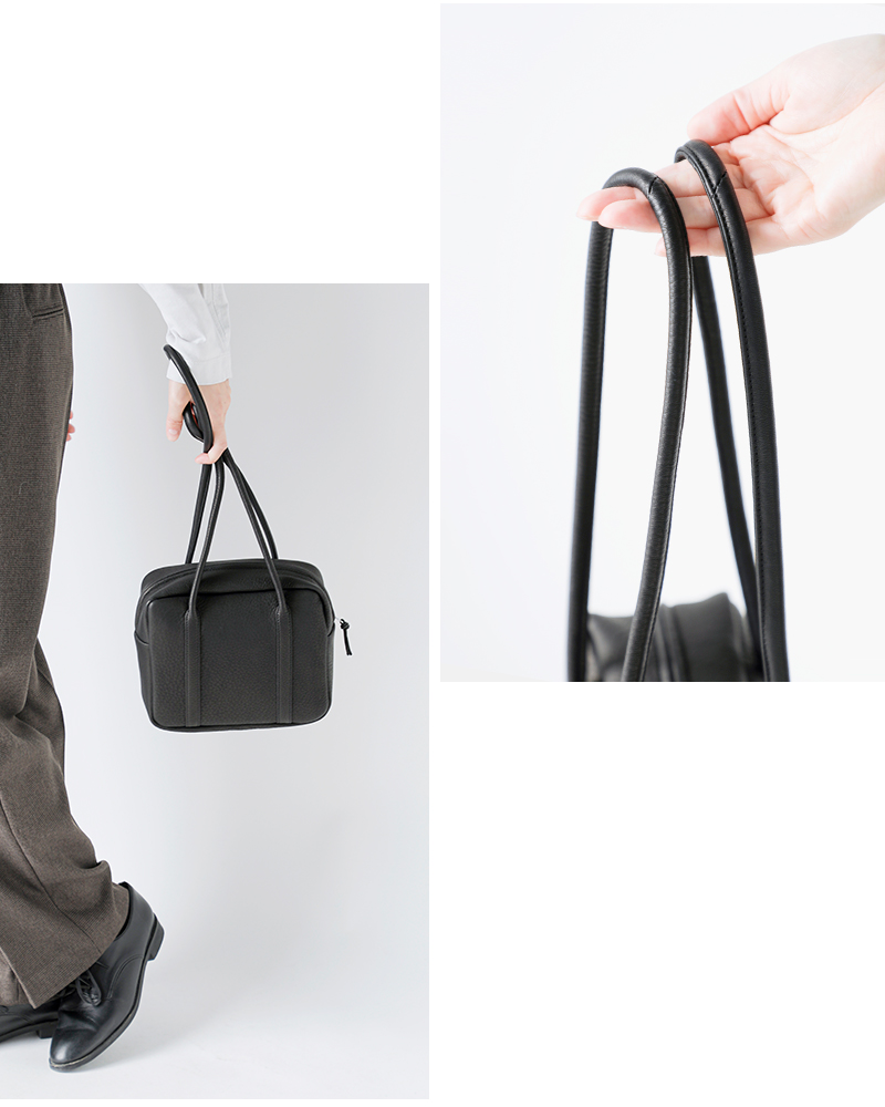 Aeta アエタ ディアレザー スクエア ボストン ロング ハンドル バッグ