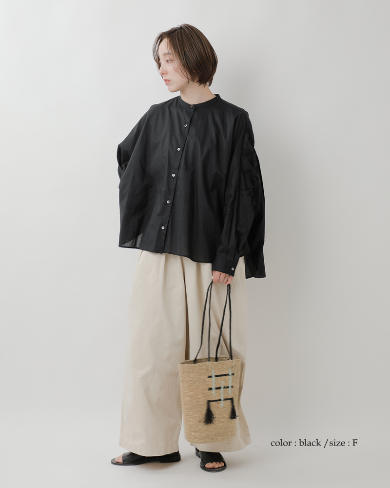 ミズイロインド mizuiro ind コットン バックギャザー ワイド シャツ 1