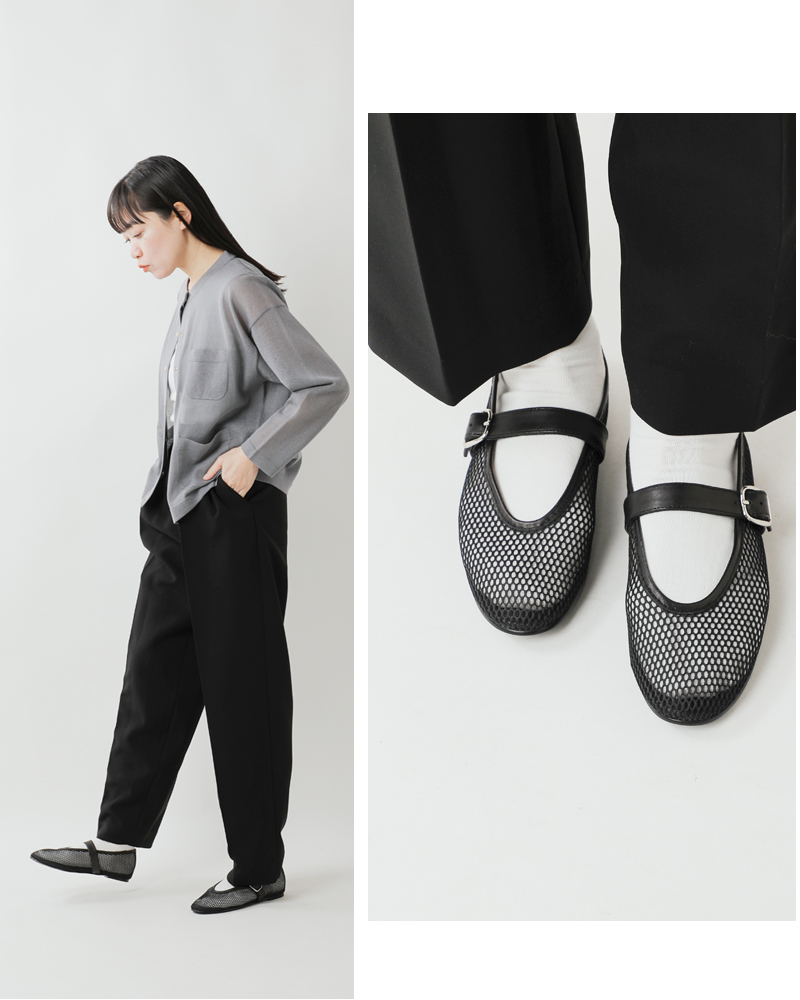 REMME レメ ストラップ メッシュ フラット シューズ zh-25s042