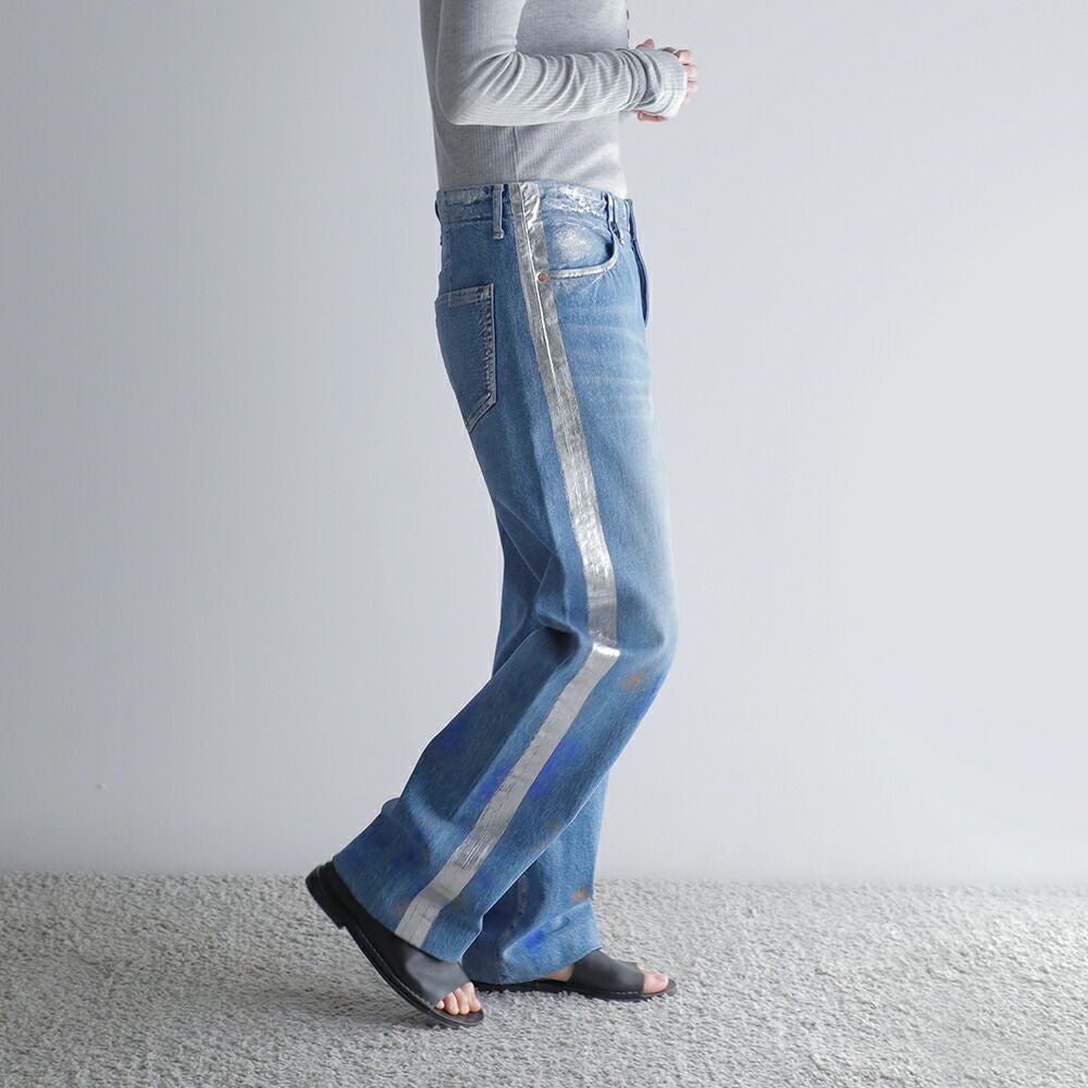 TANAKA タナカ コットン セルビッチ デニム ミッドライズ ストレート