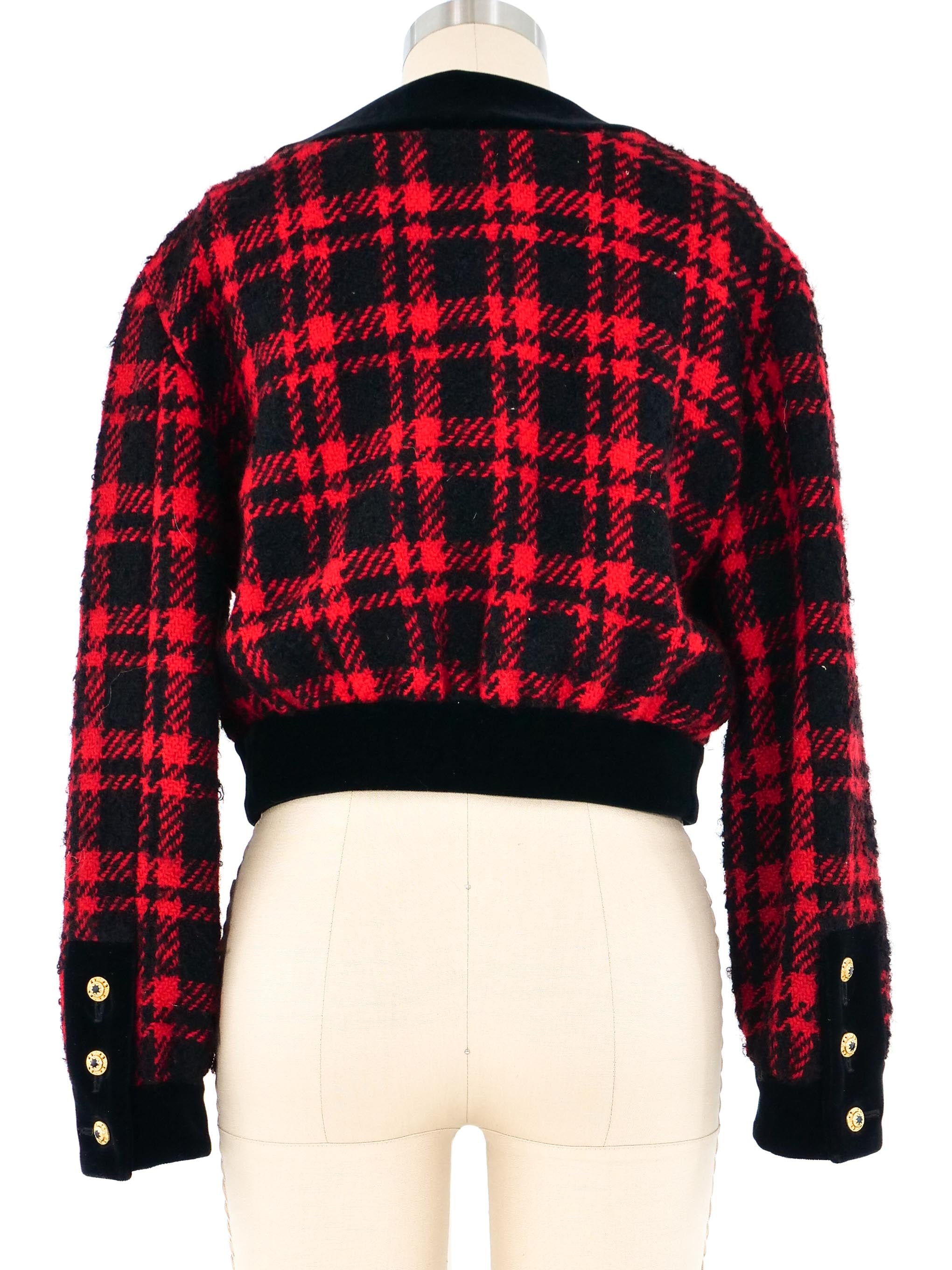 Moschino Red Tweed Cropped Jacket