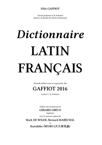 Dictionnaire Latin - Français : Félix Gaffiot : Free Download
