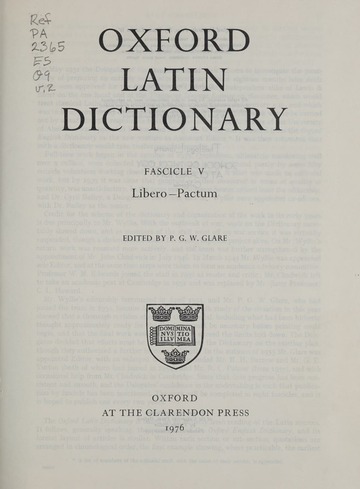 Oxford Latin dictionary : Free Download, Borrow, and Streaming