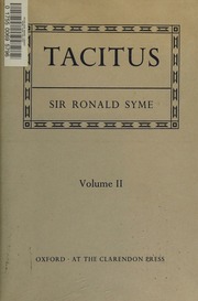 Tacitus, 2 Vol : Ronald Syme : Free Download, Borrow, and