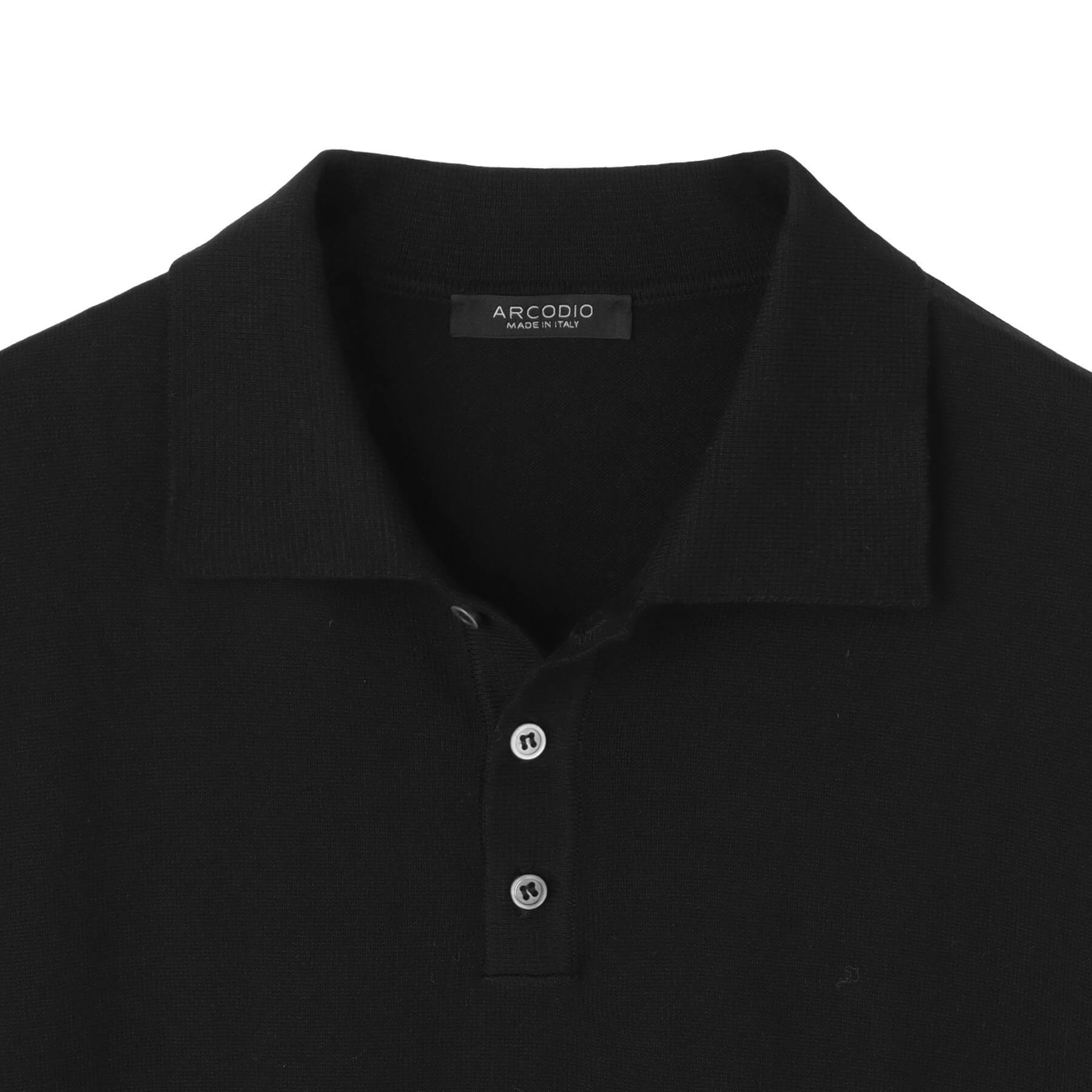 予約販売】イタリア製コットンニット 半袖ポロ col.ブラック - ARCODIO