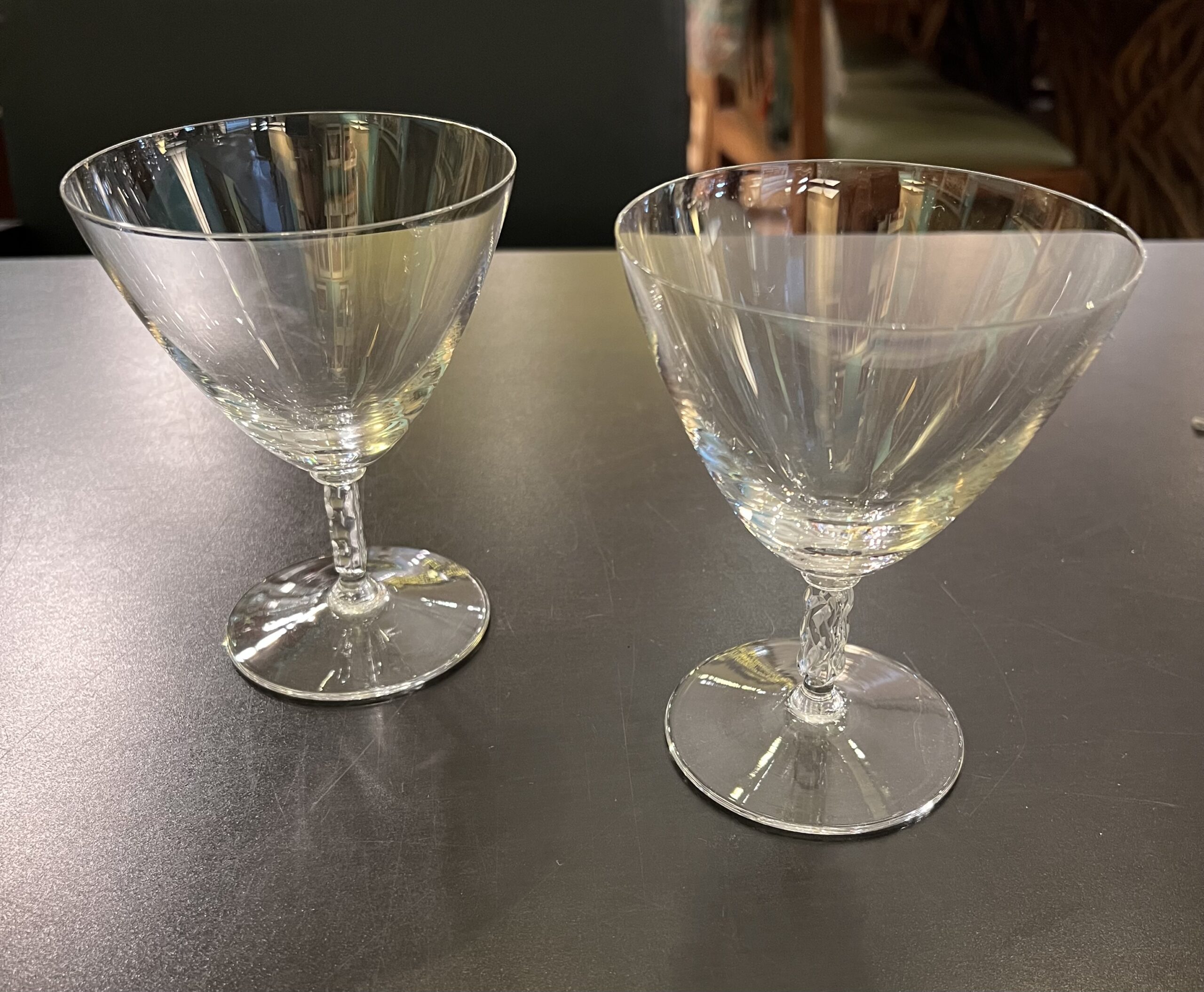 Lalique Geubwiller Wine Glasses - Ark Antiques, La Jolla, CA