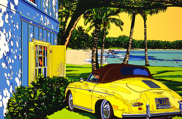 鈴木英人 イラスト版画作品｜「アイランド クルーズ」1993年 シルク