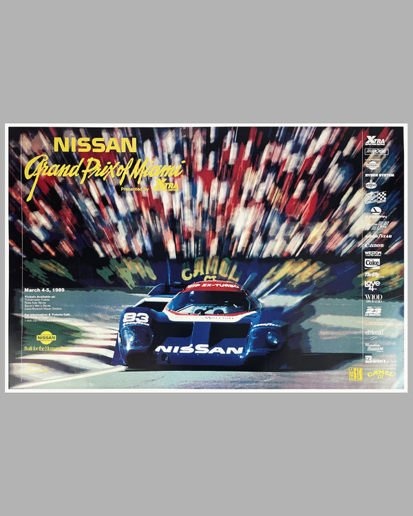 Grand Prix of Miami 1989 official race poster, photograph by Bill