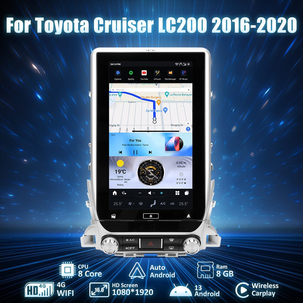 Aucar's Best Tesla Android 13 Aucar For Toyota LC200 2016-2020